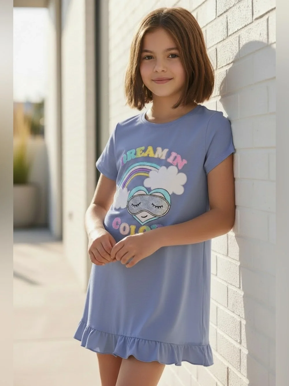 Sweet and sassy girls, colorful nightgown size 12